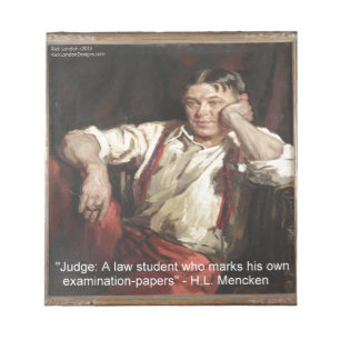 HL Mencken Graphic & Quote on Judges Notizblock