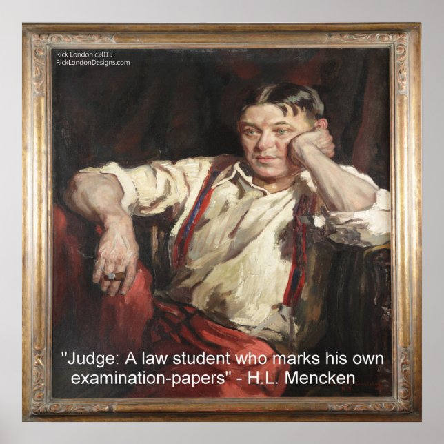 HL Mencken Graphic & Quote on Judges Poster (Vorne)