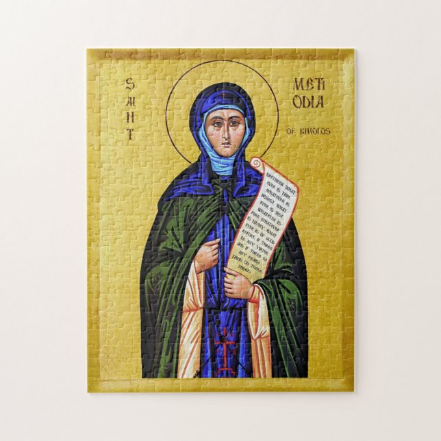 Hl. Methodia von Kimolos Orthodoxe christliche Iko Puzzle (Vertikal)