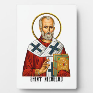 Hl. Nikolaus orthodox serbische Heilige Ikone Fotoplatte