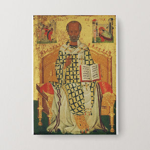 Hl. Nikolaus von Myra byzantinische orthodoxe Ikon Button