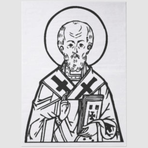 Hl. Nikolaus von Myra byzantinische orthodoxe Ikon Seidenpapier