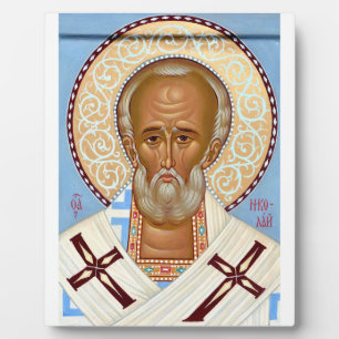Hl. Nikolaus von Myra Premium Orthodoxe Kunst Fotoplatte