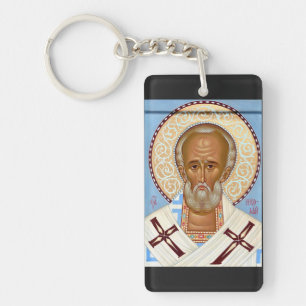 Hl. Nikolaus von Myra Premium-Orthodoxe Kunst Schlüsselanhänger