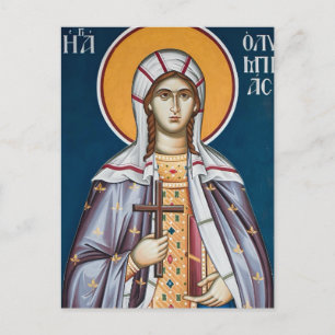 Hl. Olympia die Diakonissin orthodoxe christliche Postkarte