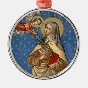 Hl. Teresa von Avila (28. Okt) Silbernes Ornament