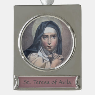 Hl. Teresa von Avila (M 008) Banner-Ornament Silber