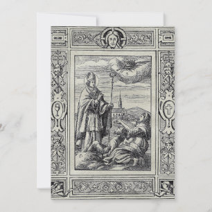 Hl. Valentin von Rom Gravur Premium Kunst Feiertagskarte