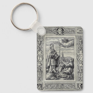 Hl. Valentin von Rom Gravur Premium Kunst Schlüsselanhänger