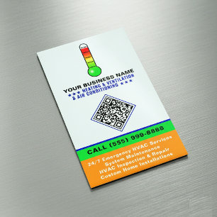 HLK-Heizung & Klimaanlage QR-Code & Logo Magnetische Visitenkarte