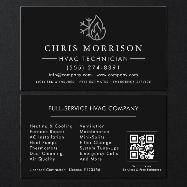 HLK Schwarz Silber QR-Code Visitenkarte (Von Creator hochgeladen)