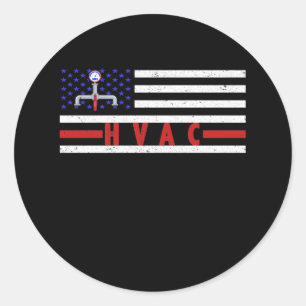 HLK-Techniker Männer Amerikanische Flagge USA Vint Runder Aufkleber