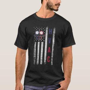 HLK-Techniker Männer Amerikanische Flagge USA Vint T-Shirt