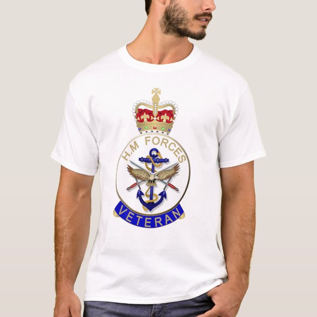 HM FORCES VETERAN ABZEICHEN. BRITISH VETERAN. T-Shirt (Vorderseite)