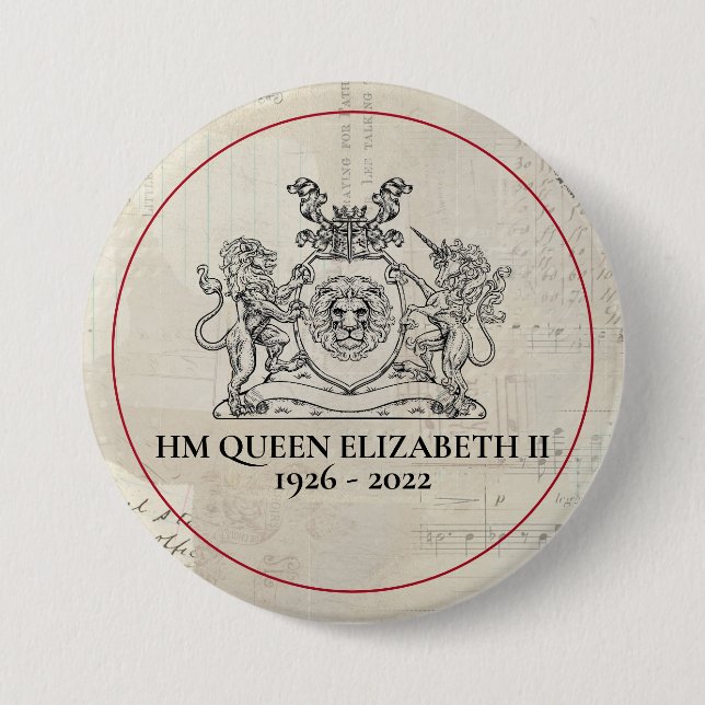 HM Königin Elizabeth II 1926-2022 Button (Vorderseite)