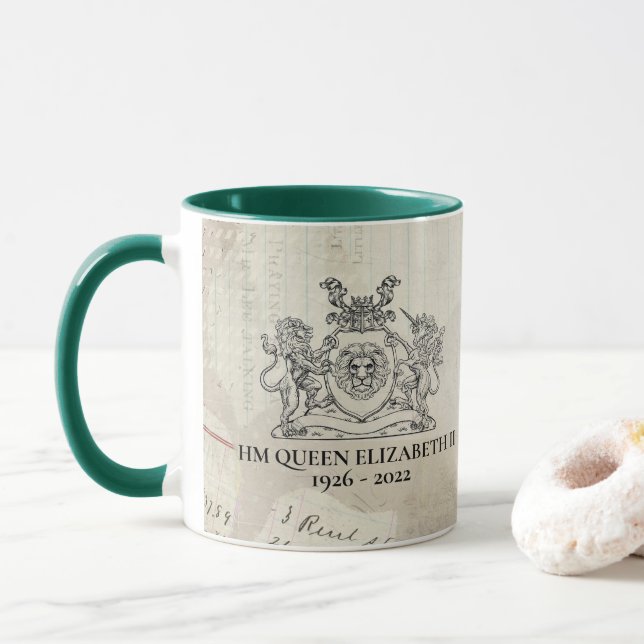 HM Königin Elizabeth II 1926-2022 Zweiseitige Tass Tasse (Mit Donut)