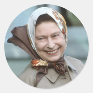 HM Königin Elizabeth II-Windsor 1983 Runder Aufkleber