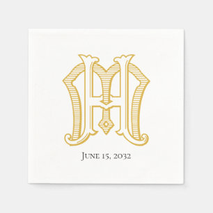 HM Monogram oder MH Monogram Napkins Serviette