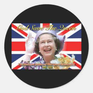 HM Queen Elizabeth II Diamond Jubilee Runder Aufkleber