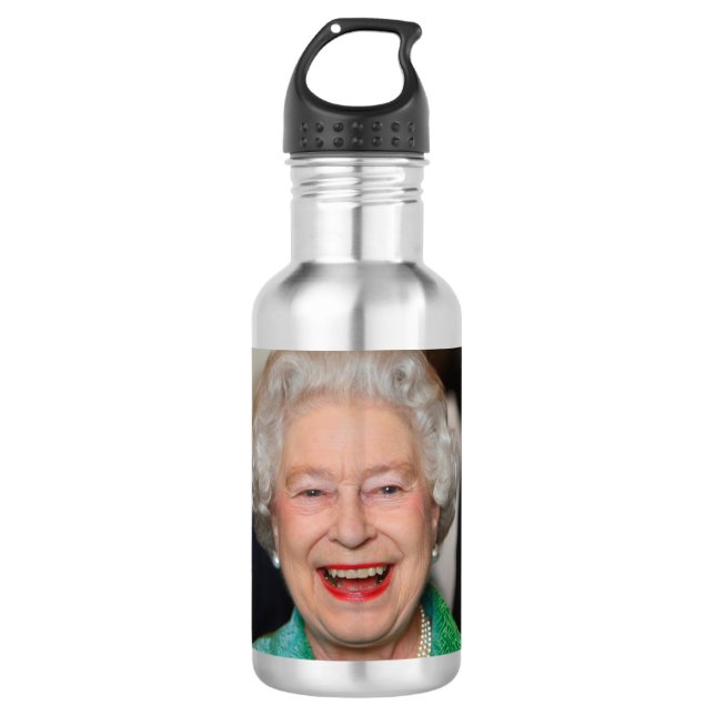 HM Queen Elizabeth II Edelstahlflasche (Vorderseite)