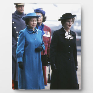 HM Queen Elizabeth II-Margaret Thatcher Fotoplatte