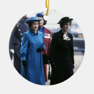 HM Queen Elizabeth II-Margaret Thatcher Keramikornament