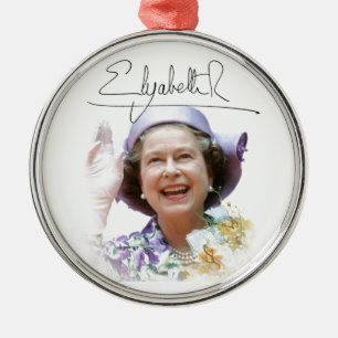 HM Queen Elizabeth II Silbernes Ornament
