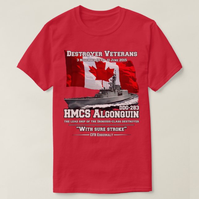 HMCS Algonquin Destroyer Veteranen T-Shirt (Design vorne)