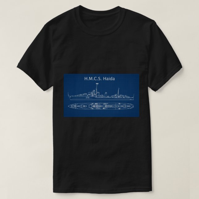 HMCS Haida Weltkrieg 2 Zerstörer T-Shirt (Design vorne)