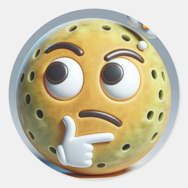 Hmm…– Thinking Pickleball Emoji Sticker (Vorderseite)