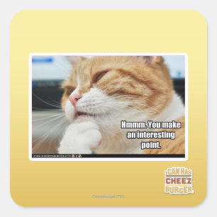 Hmmm. Quadratischer Aufkleber