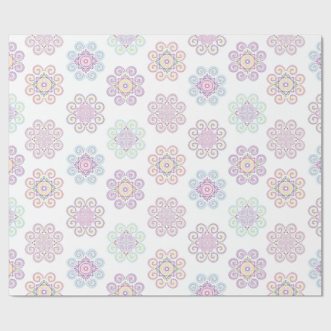 Hmong-Inspirierte helle Farbe (X-groß) Geschenkpapier (Flach)