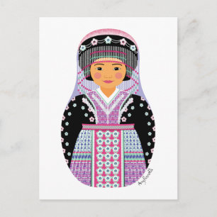 Hmong Matryoshka Postcard Postkarte