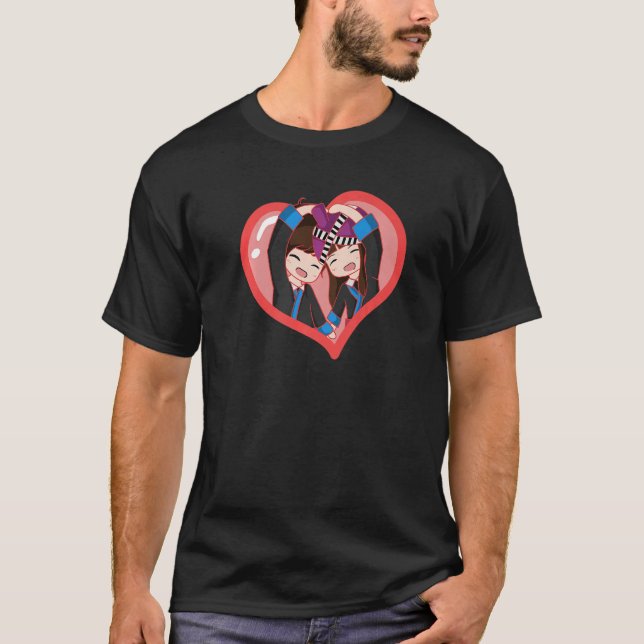 Hmong Miao Girl Woman Heart Boy Man Couple Liebe H T-Shirt (Vorderseite)