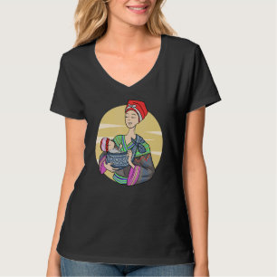 Hmong Miao Proud Traditionelle Mutter Frau Hmoob E T-Shirt