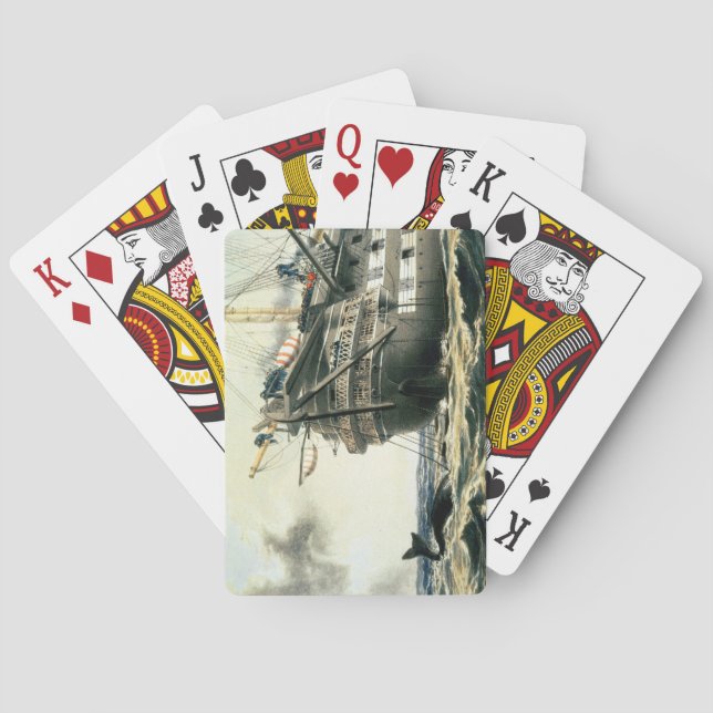 HMS Agamemnon, das das ursprüngliche atlantische K Spielkarten (Rückseite)