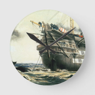 HMS Agamemnon laying the original Atlantic cable, Runde Wanduhr
