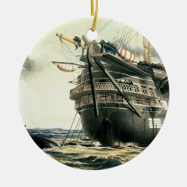 HMS Agamemnon, welches das ursprüngliche Keramik Ornament (Vorne)