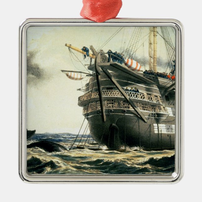 HMS Agamemnon, welches das ursprüngliche Ornament Aus Metall (Vorne)