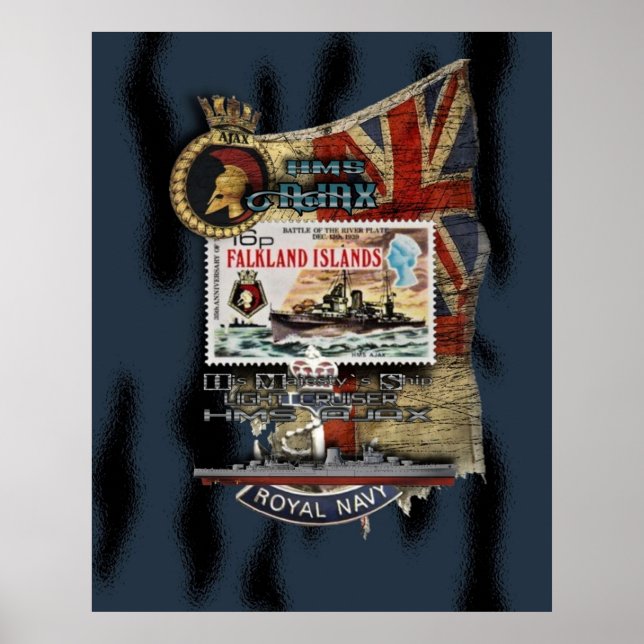 HMS AJAX Cruiser A Poster (Vorne)