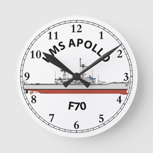 HMS APOLLO - F70 - LEANDER ORIG RUNDE WANDUHR (Vorderseite)