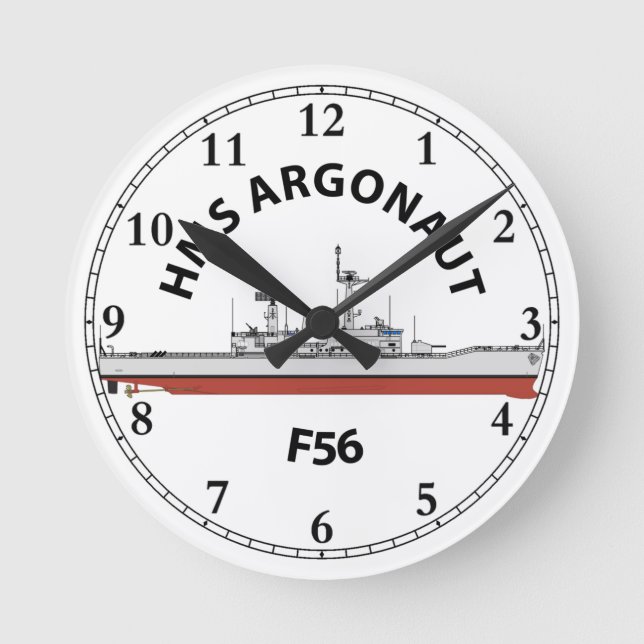HMS ARGONAUT - F56 - LEANDER ORIG RUNDE WANDUHR (Vorderseite)