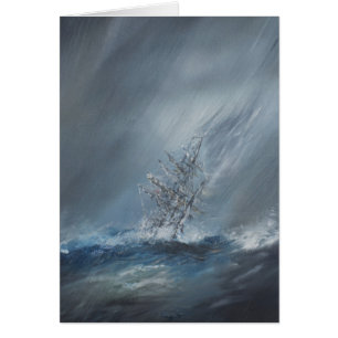 HMS-Beagle im Sturm vor Kap Hoorn am 24. Dezember