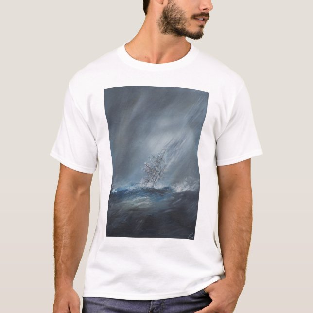HMS-Beagle im Sturm vor Kap Hoorn am 24. Dezember T-Shirt (Vorderseite)