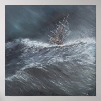 HMS-Beagle im Sturm vor Kap Horn