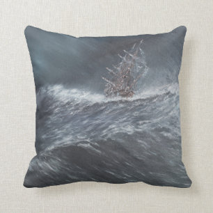 HMS-Beagle in einem Sturm vor Kap Hoorn Kissen