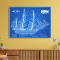 HMS Beagle Tall Ship - Schiffskopfdruck ABD