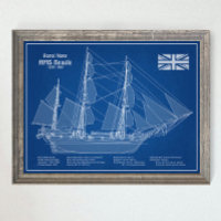 HMS Beagle Tall Ship - Schiffskopfdruck ABD