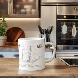 HMS Beagle Tall Ship - Schiffskopfdruck BD Kaffeetasse