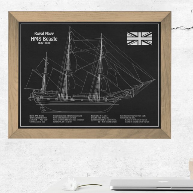 HMS Beagle Tall Ship - Schiffskopfdruck PBD Fotodruck (Von Creator hochgeladen)